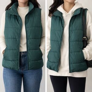 Women's Emerald Green Puffer Vest